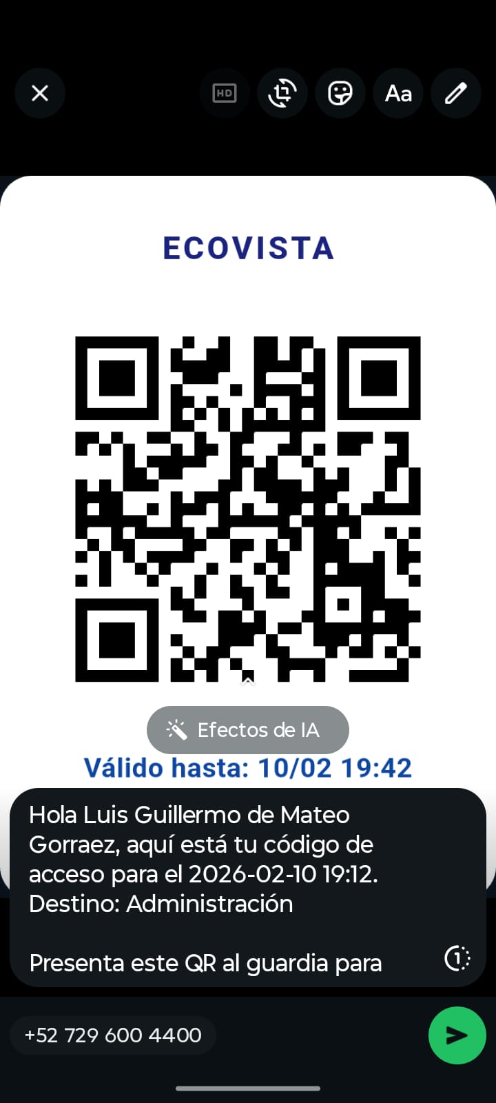 Pre-registro QR - QR generado
